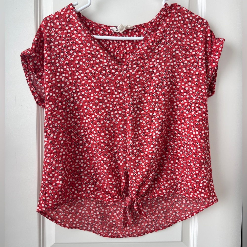 Hippie Rose Red Floral Blouse